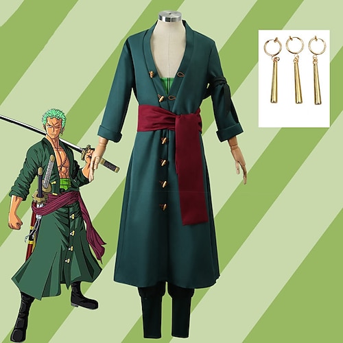 

Inspirert av One Piece Roronoa Zoro Anime Cosplay-kostymer Japansk Karneval Cosplay-drakter Langermet Kostume Til Herre Gutt