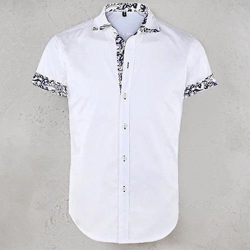 

Men's Shirt Button Up Shirt Summer Shirt Black White Red Navy Blue Short Sleeve Floral Color Block Turndown Street Casual Button-Down Clothing Apparel Sports Fashion Classic Comfortable