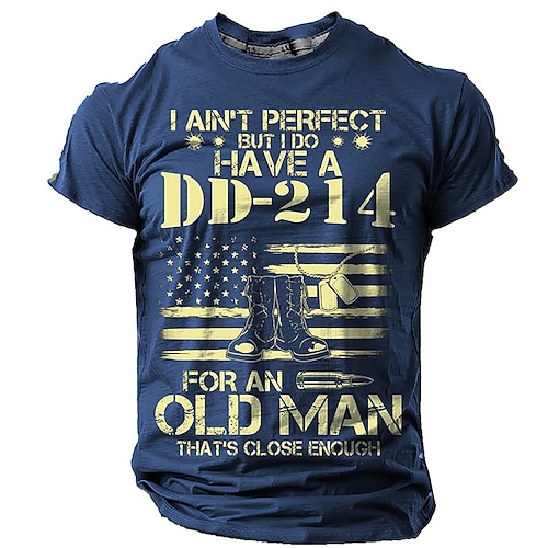

Memorial Day American Flag Designer Vintage Casual Men's 3D Print T shirt Tee Sports Outdoor Holiday Going out T shirt Black Brown Army Green Short Sleeve Crew Neck Shirt Spring & Summer Clothing