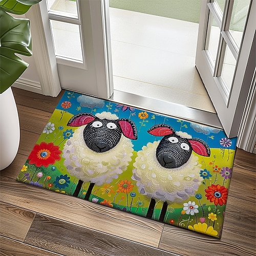 

Sheeps Doormat Floor Mats Washable Rugs Kitchen Mat Non-Slip Oil Proof Rug Indoor Outdoor Mat Bedroom Decor Bathroom Mat Entrance Rug