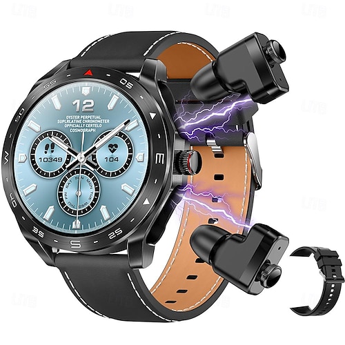 2 en 1 montre intelligente avec écouteurs smartwatch tws bluetooth écouteur fréquence cardiaque moniteur de pression artérielle montre de sport montre de fitness