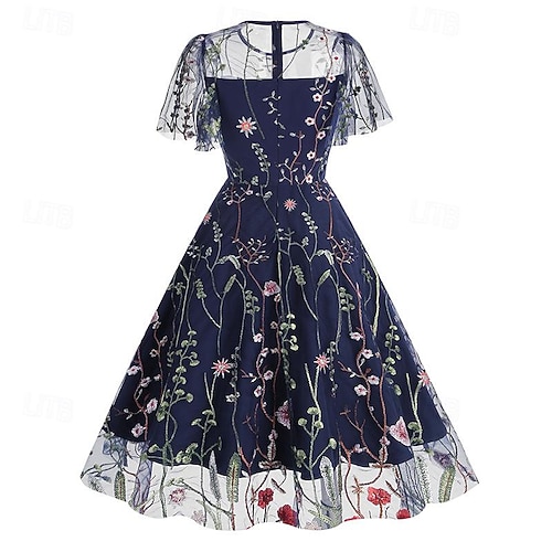 sachin and babi light blue dress Retro Vintage 1950s Grease Outfits Swing Dress Halloween Skirt Embroidery  Fancy Dress Women's Masquerade Daily Wear Date Bachelorette Party Adults'  Skirt Homecoming Dresses 2026
