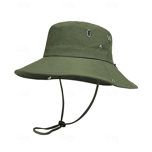 Men's Bucket Hat Sun Hat Fishing Hat Boonie hat Hiking Hat Black Orange  Polyester Travel Beach Outdoor Vacation Plain UV Sun Protection Sunscreen  2024 - $13.49