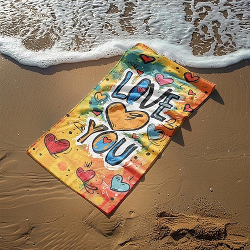 plážová osuška lgbt love series velký 3D tisk vzor moře ručník osuška plážové prostěradlo deka klasické 100% mikrovlákno pohodlné přikrývky