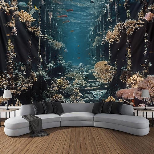  Submarine Cabin Undersea Hanging Tapestry Wall Art Large Tapestry Mural Decor Photograph Backdrop Blanket Curtain Home Bedroom Living Room Decoration