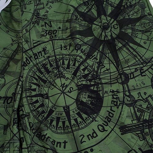  Per uomo Nautico Stampe Grafiche Bussola Pantaloncini da tuta Shorts da Spiaggia Pantaloncini in spugna Misura del girovita medio Retrò Vintage Casual Quotidiano Ferie Abbigliamento casual alla moda