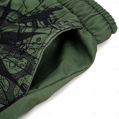  Per uomo Nautico Stampe Grafiche Bussola Pantaloncini da tuta Shorts da Spiaggia Pantaloncini in spugna Misura del girovita medio Retrò Vintage Casual Quotidiano Ferie Abbigliamento casual alla moda