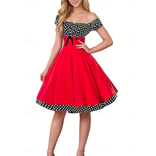 1950s Vintage Inspired Midi JSK Jumper Skirt A-Line Fancy Dress