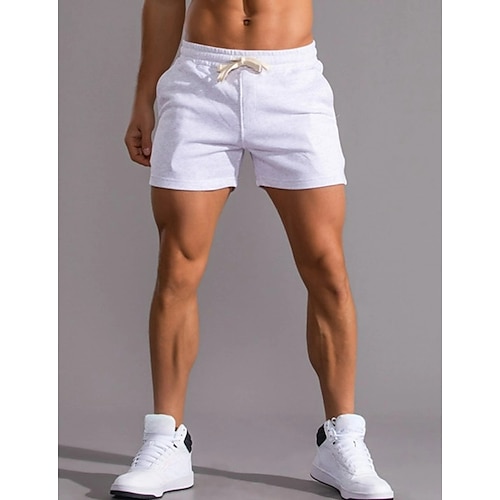 

Men's Sweat Shorts Shorts Summer Shorts Drawstring Elastic Waist Solid Color Comfort Breathable Short Outdoor Daily Fashion Casual / Sporty Black White Micro-elastic