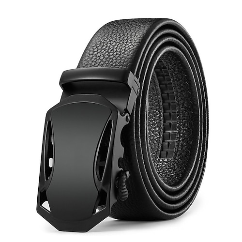

Men's Belt Faux Leather Belt Casual Belt Waist Belt Black 1# Black Iron Adjustable Plain Outdoor Daily