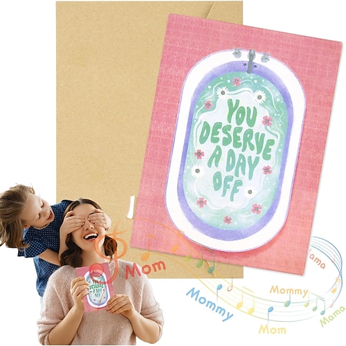 

Funny Mothers Day Card Prank Card Endless Mommother's Cardwit, Endless Mom Mother's Greeting Card With Mother's day Endless Mum, Non Stop Mom Singing Card With Glitter-Double Prank-Guaranteed Laughter