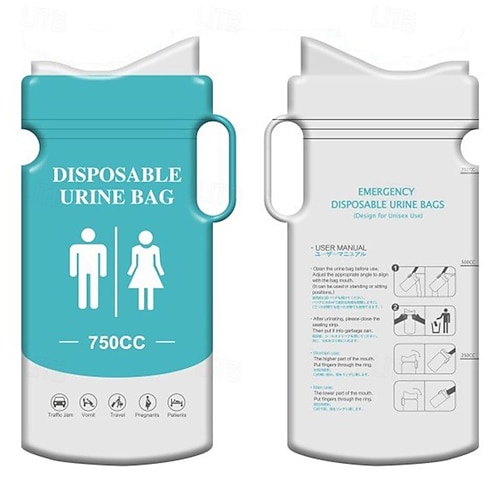 Norhogo 2 pezzi di urinale di emergenza portatile urinale, 750 ml
