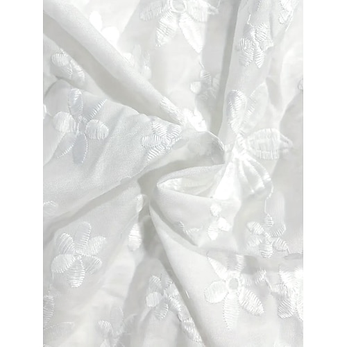  Women's Mini Dress White Dress Graduation Dress Lace Dress Sundress Fashion Casual Daily Loose Fit Plain Sleeveless Crew Neck White Summer Spring
