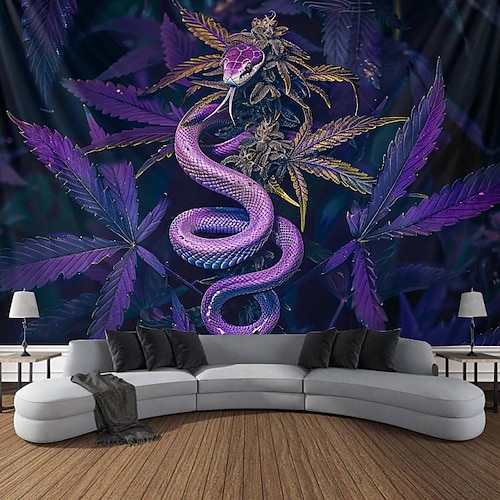  gobelin z czarnym światłem UV reaktywny świecący w ciemności świecąca impreza neonowa kobieta marihuana psychodeliczny trippy mglisty wiszący gobelin sztuka ścienna mural do salonu