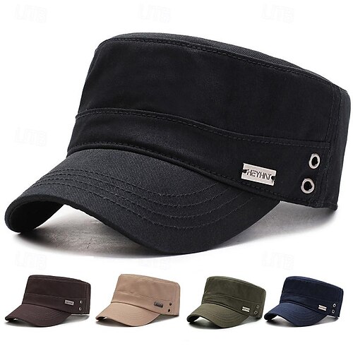 Pánské PLacatá čepice Sluneční klobouk Trucker Hat Černá Námořnická modř Bavlna Módní Na běžné nošení ulice Denní Bez vzoru Nastavitelná Proti sluci Prodyšné