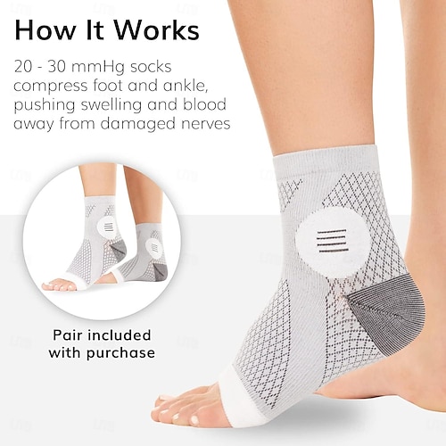  1 Pair Neuropathy Socks for Women and Men - Toeless Compression Socks Foot Neuropathy Socks, Peripheral Neuropathy Socks, Diabetic Neuropathy Socks, Arthritis Sock