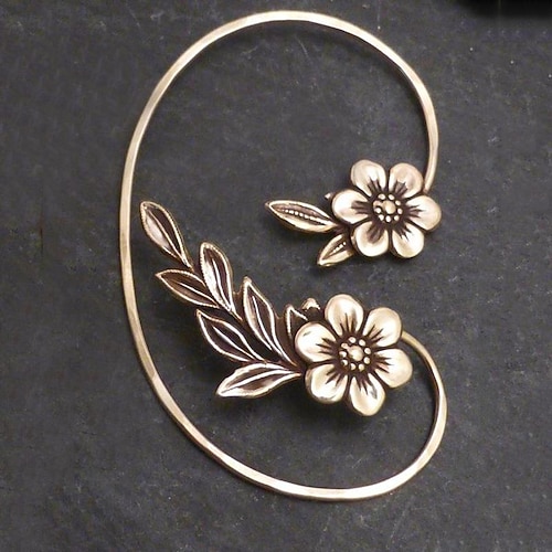1 paire Manchette oreille For Femme Soirée Cadeau Rendez-vous Alliage Le style rétro Mode Pétale