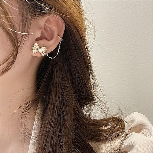 1 paire Boucle d'Oreille Pendantes Manchette oreille For Femme Soirée Cadeau Rendez-vous Alliage Fantaisie Mode Marguerite