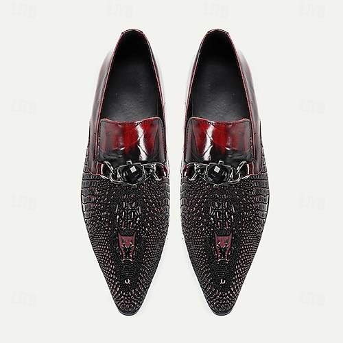  Herr Tofflor och Slip-Ons Klänningslakor Läder Italienskt fullkornigt kohud Bekväm Halksäker Loafers Mörkbrun