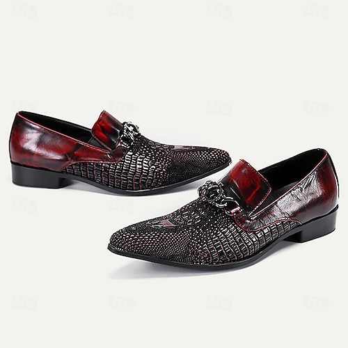 Herr Tofflor och Slip-Ons Klänningslakor Läder Italienskt fullkornigt kohud Bekväm Halksäker Loafers Mörkbrun