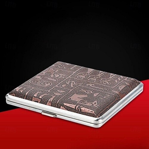 cigarette case elastic straps Men's with Strap, Portable, Mixed Pattern Designs, Holds 20 Cigarettes 2026 Holds 20 Cigarettes Men's Cigarette Case with Elastic