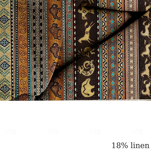  Férfi Ing vászon ing retro ingek Vintage ing Etnikai póló Törzsi Napi Medence Lóhere khakizöld Rövid ujjú Térfogatcsökkenés Nyár Tavasz Ruházat