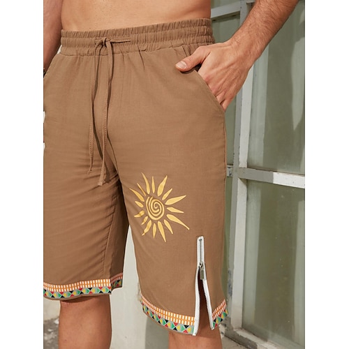  Męskie Słońce Wzory graficzne Spodenki surfingowe Szorty kąpielowe Bokserki kąpielowe Średni Talia Moda miejska Hawajskie Designerskie Codzienny Święto Plaża Zamek Kieszeń Elastyczny pas Projektant