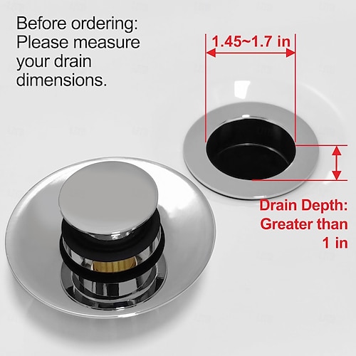 YKWL Tub Stopper & Shower Drain Hair Catcher - Pop-Up Bath Plug For 1.4" To 2" Drain Holes, 2-in-1 Filter - View #8