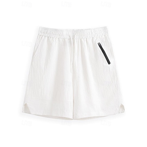  Bărbați Pantaloni Scurți Pantaloni scurți din in Pantaloni scurți de vară Pantaloni scurți de plajă Buzunar Cordon Talie elastică Simplu Confort Respirabil Scurt Casual Zilnic Concediu Modă Stil