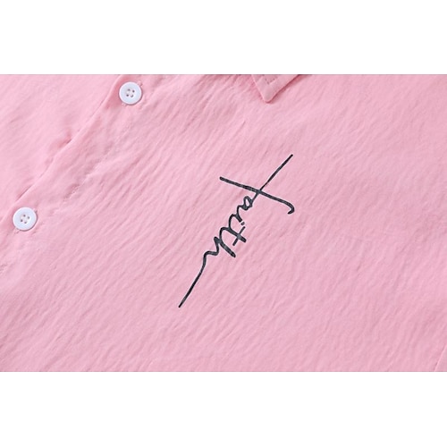  Per uomo Camicia Camicia bianca di cotone Camicia casual Camicia in cotone e lino Camicia di cotone Croce Vacanza Camicia hawaiana Nero Bianco Rosa Grigio Manica Lunga Bavero Primavera & Autunno
