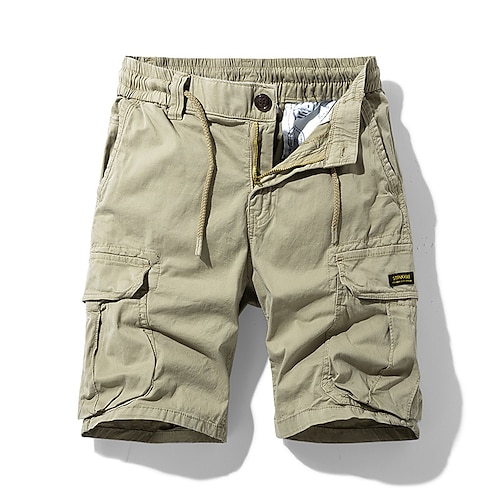 

Men's Cargo Shorts Hiking Shorts Drawstring Multi Pocket Plain Casual Streetwear Cargo Shorts Stylish ArmyGreen Black