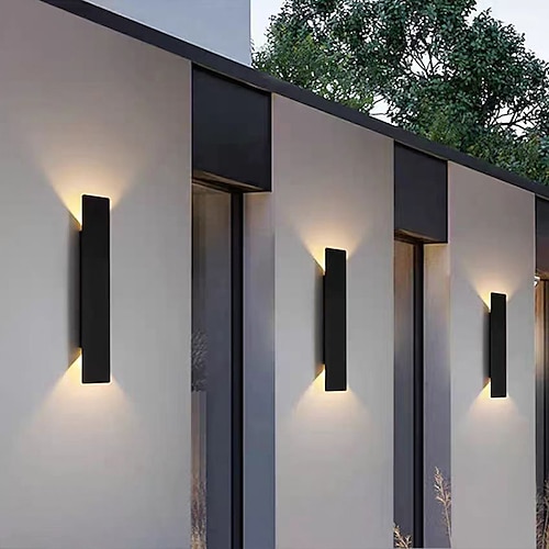 

led vegglampe utendørs minimalistisk utendørs ip54 vanntett aluminium art deco vegglamper ute/innendørs for villa veranda hager terrasser yttervegger