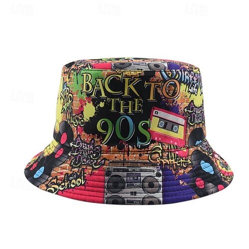 Men's Bucket Hat Sun Hat Yellow Red Cotton Fashion Casual Street