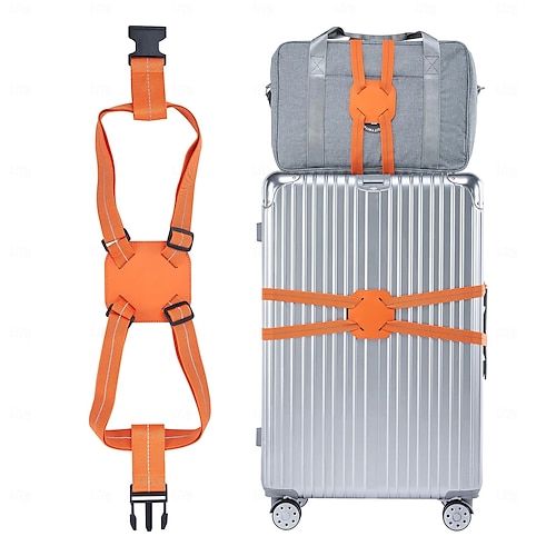 Cinghie Per Bagagli Approvate TSA – Colori Arancione E Verde – Regolabili Per Valigie 18-32'' – Carico 90kg