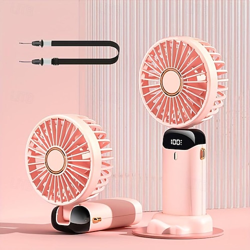 Ventilateur Portable Pliable à Main - 100 Vitesses, Silencieux - Rechargeable USB, Léger - Pour Voyages, Bureau, événements