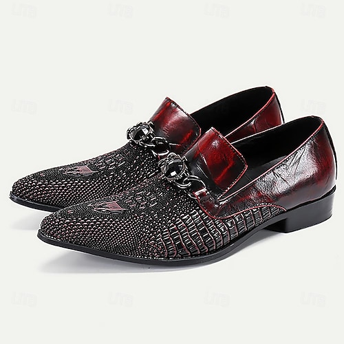  Herr Tofflor och Slip-Ons Klänningslakor Läder Italienskt fullkornigt kohud Bekväm Halksäker Loafers Mörkbrun