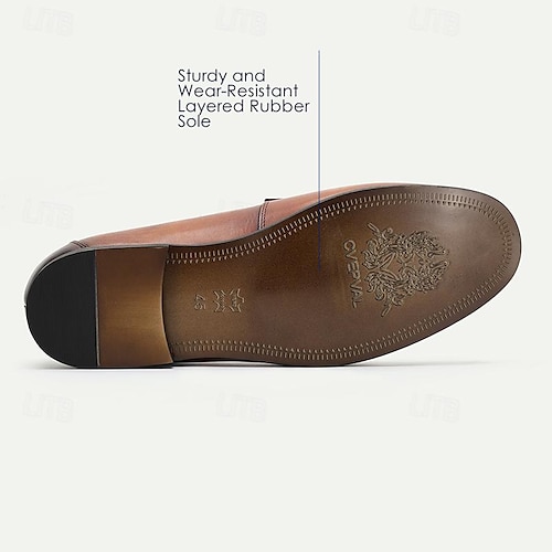  Braune Leder-Loafer für Herren – elegante Schlupfschuhe mit Metalldetail
