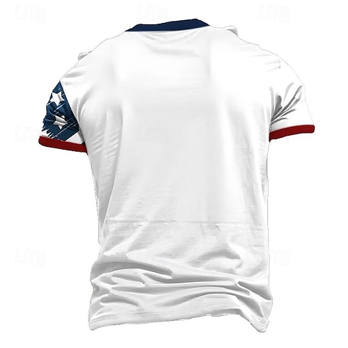  Dzień Weteranów Męski Patriotyczny Weteran Amerykańska Flaga T-shirt Krótkie Rękawy Koszulka 3D Druk Koszulka z Okrągłym Dekoltem Styl Uliczny Impreza Urodzinowa Ulica Biała-Fioletowa Letnia Wiosenna