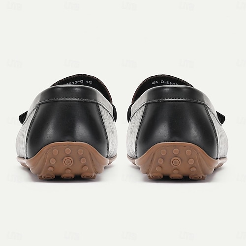  Муж. Мокасины и Свитер Комфортные лоферы Пенни лоферы Классические лоферы Кожа Итальянская цельнозерновая коровья кожа Удобный Против скольжения Лоферы Черный