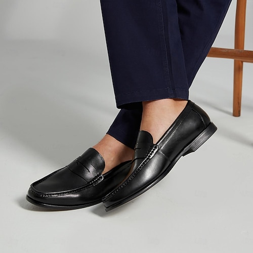  Per uomo Mocassini e Slip-Ons Penny Loafers Mocassini Classici Di pelle Pelle bovina pieno fiore italiana Comodo Antiscivolo Mocassino Nero