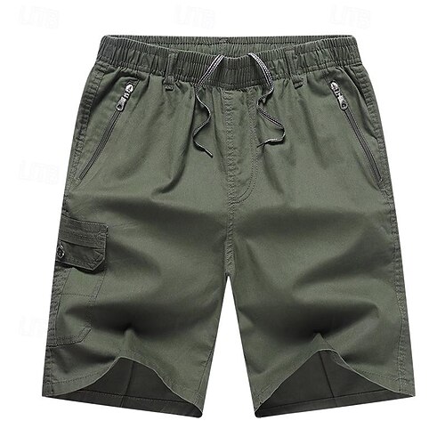 Men's Cargo Shorts Bermuda shorts Work Shorts Elastic Waist Zipper
