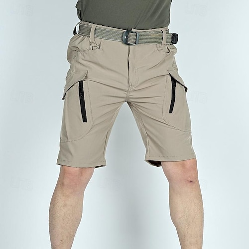  Herr Taktiska shorts Cargo-shorts Ficka med blixtlås Slät Vattentät Andningsfunktion Utomhus Dagligen Utekväll Mode Ledigt Svart Grön
