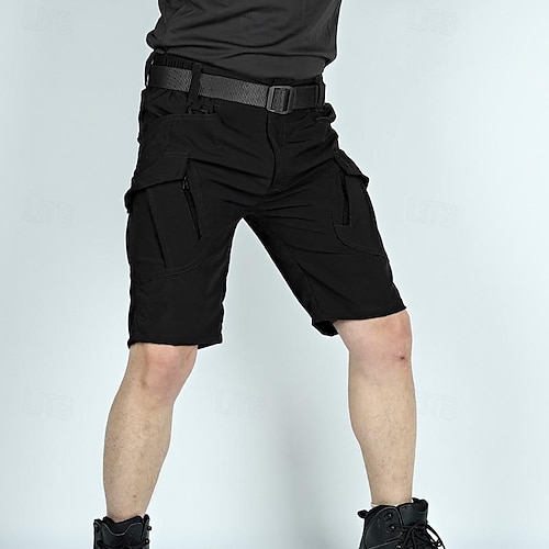  Herr Taktiska shorts Cargo-shorts Ficka med blixtlås Slät Vattentät Andningsfunktion Utomhus Dagligen Utekväll Mode Ledigt Svart Grön