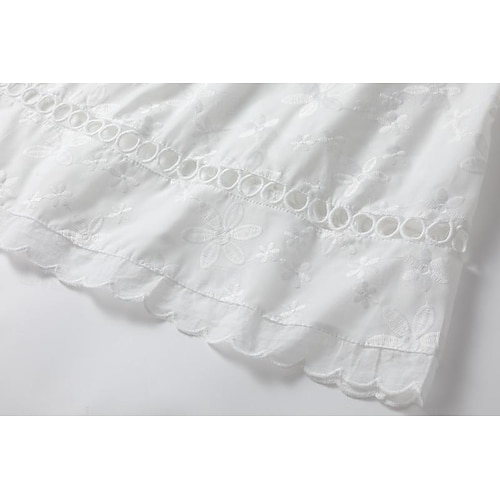  Women's Mini Dress White Dress Graduation Dress Lace Dress Sundress Fashion Casual Daily Loose Fit Plain Sleeveless Crew Neck White Summer Spring