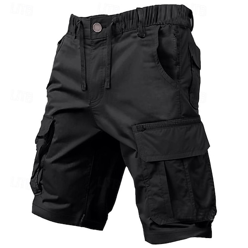 Men's Cargo Shorts Shorts Drawstring Elastic Waist Multi Pocket