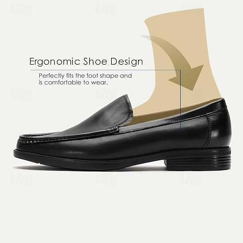  pánské mokasíny z prémiové hovězí kůže - klasické černé slip-on společenské boty pro obchodní i formální oblečení