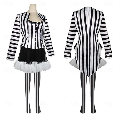 Paare Beetlejuice Beetlejuice Cosplay Kostüm Outfits Männer Frauen Film Cosplay Cosplay Kostüm Party Halloween Karneval Maskerade Event / Party Maskerade