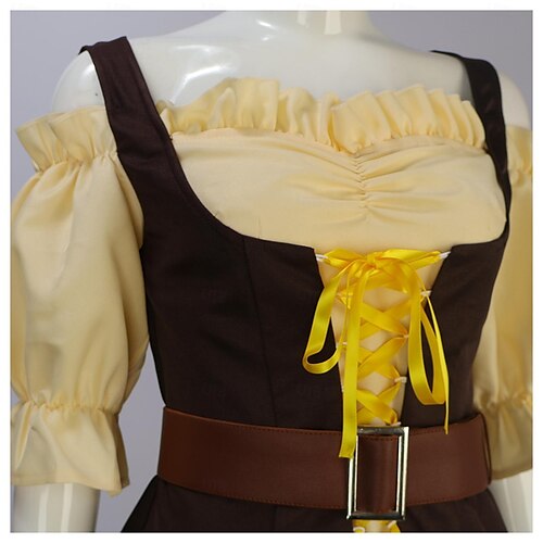  Carnevale Birra Oktoberfest Costume Vestito Dirndl Blusa Dirndl Bavarese Cameriera Tedesco Monaco di Baviera Prati Per donna Panno in stile tradizionale