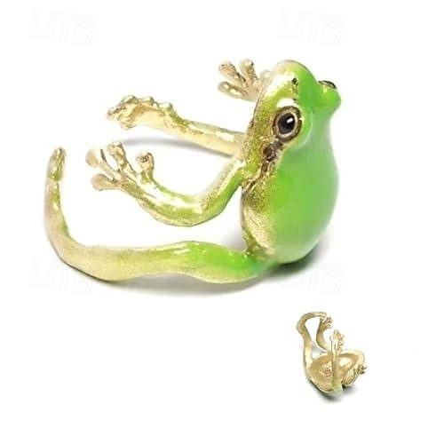  טבעת צפרדע עץ, טבעת צפרדע עץ מתכווננת, טבעת צפרדע בעבודת יד, טבעות אצבעות חמודות וינטג', טבעת צפרדע עץ מצחיקה אחרונה, טבעת פתוחה תכשיטים יומיומיים לנשים, גבר