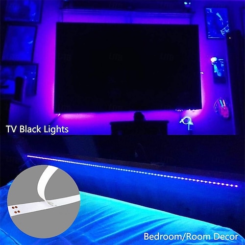  1m 2m 3M Flexibla LED-ljusslingor 60-300 lysdioder 2835 SMD 8mm 1Sätt monteringsfäste 1set Lila LED Ljusslingor Halloween Utomhus Vattentät USB-driven Batterier Drivs